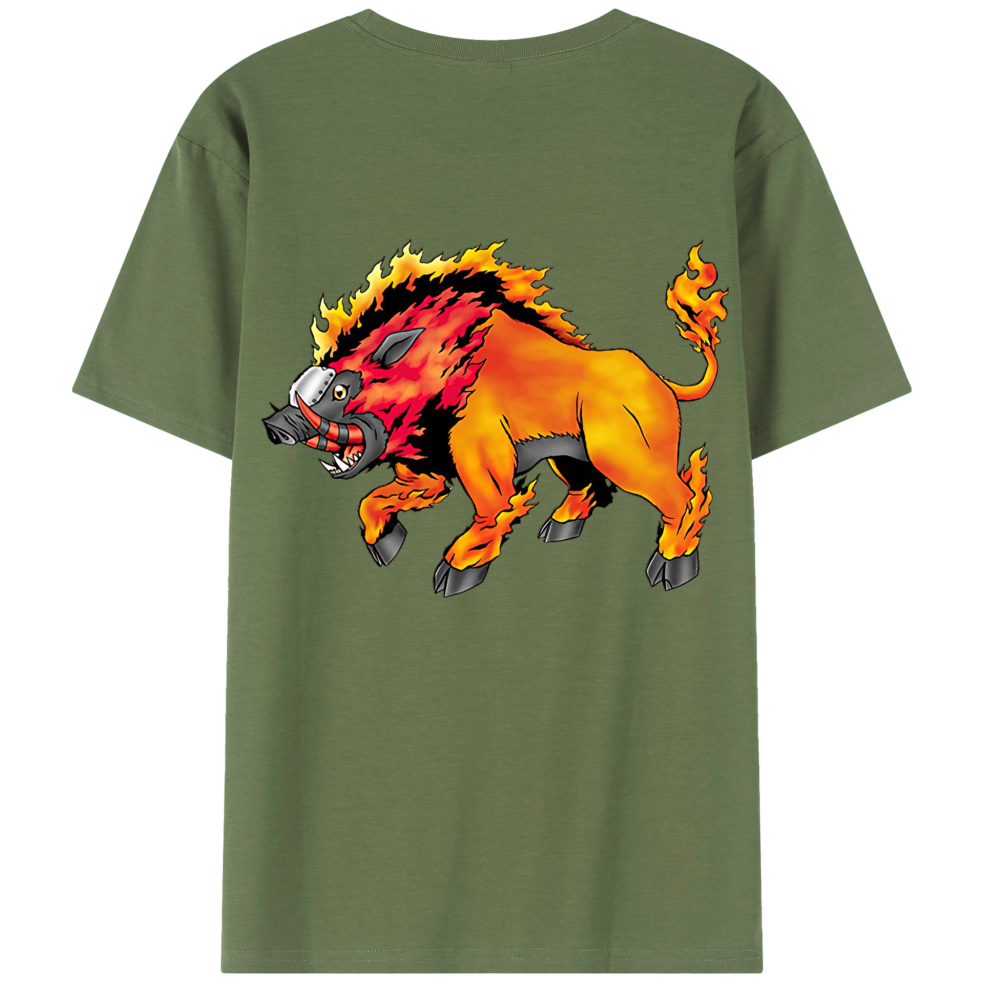 （画像用） Digimon デジタルモンスター/デジモン 綿100％ メンズ半袖Tシャツ（バックプリント） 通気性